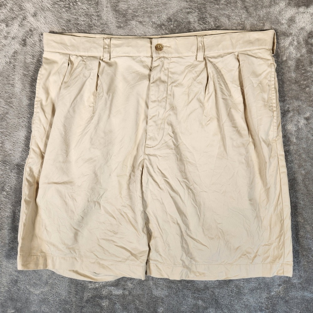 Polo Ralph Lauren Pleated Shorts Mens 38 Tan Beige Excellent Cotton Chino 9 Inch